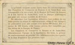 1 Franc FRANCE régionalisme et divers Rennes et Saint-Malo 1915 JP.105.11 TTB à SUP