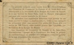 50 Centimes FRANCE régionalisme et divers Rennes et Saint-Malo 1915 JP.105.17 TB