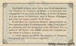 50 Centimes FRANCE régionalisme et divers Rennes et Saint-Malo 1921 JP.105.19 SPL à NEUF