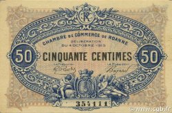 50 Centimes FRANCE régionalisme et divers Roanne 1915 JP.106.07 SPL à NEUF