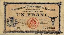 1 Franc FRANCE régionalisme et divers Roanne 1917 JP.106.12 TB