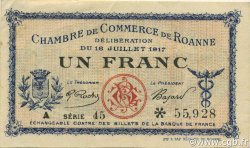 1 Franc FRANCE régionalisme et divers Roanne 1917 JP.106.17 TTB à SUP