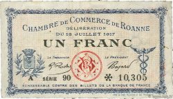 1 Franc FRANCE régionalisme et divers Roanne 1917 JP.106.17 TB