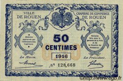 50 Centimes FRANCE régionalisme et divers Rouen 1915 JP.110.07 TTB à SUP