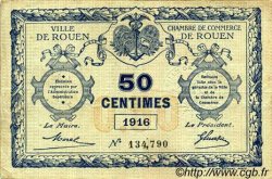 50 Centimes FRANCE régionalisme et divers Rouen 1916 JP.110.18 TTB à SUP