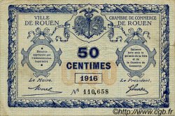 50 Centimes FRANCE régionalisme et divers Rouen 1916 JP.110.18 TB