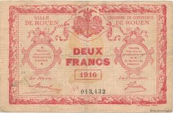 2 Francs FRANCE régionalisme et divers Rouen 1916 JP.110.25 TB