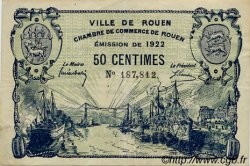 50 Centimes FRANCE régionalisme et divers Rouen 1922 JP.110.64 TTB à SUP