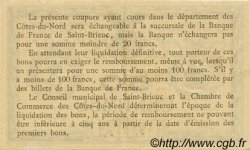 50 Centimes FRANCE régionalisme et divers Saint-Brieuc 1918 JP.111.11 TTB à SUP