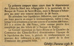 50 Centimes FRANCE régionalisme et divers Saint-Brieuc 1918 JP.111.13 TTB à SUP