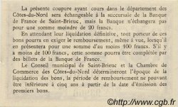 50 Centimes FRANCE régionalisme et divers Saint-Brieuc 1918 JP.111.17 TTB à SUP