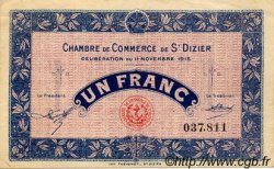 1 Franc FRANCE régionalisme et divers Saint-Dizier 1915 JP.113.06 TTB à SUP
