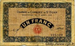 1 Franc FRANCE régionalisme et divers Saint-Dizier 1916 JP.113.12