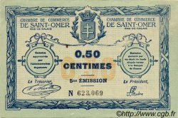 50 Centimes FRANCE régionalisme et divers Saint-Omer 1914 JP.115.07 TTB à SUP