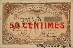 50 Centimes Annulé FRANCE régionalisme et divers Sens 1916 JP.118.03 TTB à SUP