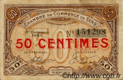 50 Centimes FRANCE régionalisme et divers Sens 1920 JP.118.10 TB