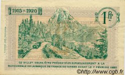 1 Franc FRANCE régionalisme et divers Tarbes 1915 JP.120.10 TTB à SUP