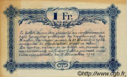 1 Franc Annulé FRANCE régionalisme et divers Tarbes 1917 JP.120.19 TTB à SUP
