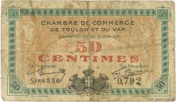 50 Centimes FRANCE régionalisme et divers Toulon 1916 JP.121.01 TB