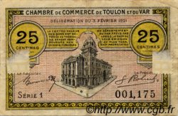 25 Centimes FRANCE régionalisme et divers Toulon 1921 JP.121.32 TB