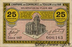 25 Centimes FRANCE régionalisme et divers Toulon 1922 JP.121.34 TTB à SUP
