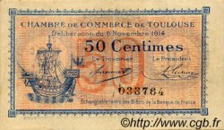 50 Centimes FRANCE régionalisme et divers Toulouse 1914 JP.122.01 TTB à SUP