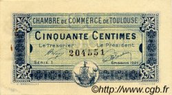 50 Centimes FRANCE régionalisme et divers Toulouse 1920 JP.122.39 TTB à SUP