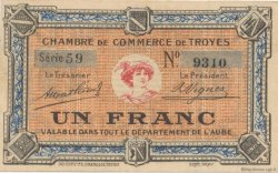 1 Franc FRANCE régionalisme et divers Troyes 1918 JP.124.06 SPL à NEUF