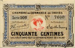50 Centimes FRANCE régionalisme et divers Troyes 1918 JP.124.09 TTB à SUP
