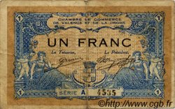 1 Franc FRANCE régionalisme et divers Valence 1915 JP.127.03 TB