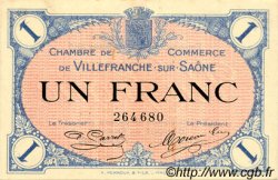 1 Franc FRANCE régionalisme et divers Villefranche-Sur-Saône 1915 JP.129.04 TTB à SUP