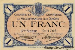 1 Franc FRANCE régionalisme et divers Villefranche-Sur-Saône 1920 JP.129.13 TTB à SUP
