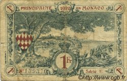 1 Franc FRANCE régionalisme et divers Monaco 1920 JP.136.06 TB
