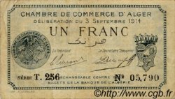 1 Franc FRANCE régionalisme et divers Alger 1914 JP.137.04 TB