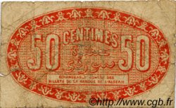 50 Centimes FRANCE régionalisme et divers Alger 1919 JP.137.11 TB