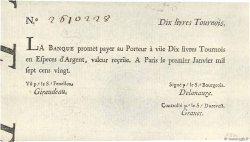 10 Livres Tournois typographié FRANCE  1720 Dor.21 SUP