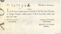 10 Livres Tournois typographié FRANCE  1720 Dor.22