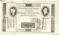 25 Livres Faux FRANCE  1792 Ass.37bx