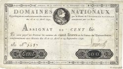 100 Livres FRANCIA  1790 Ass.09a q.BB