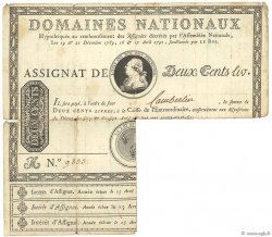 200 Livres avec coupons FRANCE  1790 Ass.01a VF