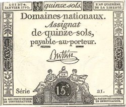 15 Sols FRANCE  1792 Ass.24a UNC