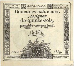 15 Sols FRANCIA  1792 Ass.35a FDC