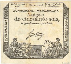 50 Sols variété FRANCE  1793 Ass.42d VF+