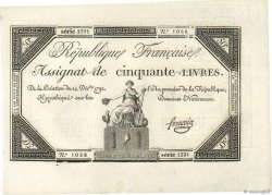 50 Livres FRANCIA  1792 Ass.39a FDC