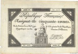 50 Livres FRANKREICH  1792 Ass.39a VZ+