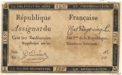 125 Livres Faux FRANCE  1793 Ass.44c F
