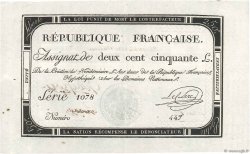 250 Livres Vérificateur FRANCE  1793 Ass.45b AU