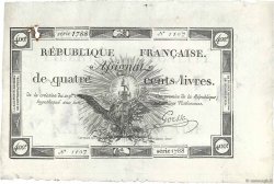 400 Livres FRANCE  1792 Ass.38a SPL