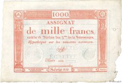 1000 Francs FRANKREICH  1795 Ass.50a fST