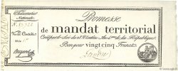 25 Francs sans série FRANCIA  1796 Ass.59b FDC